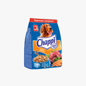 Chappi dry dog food, hearty meat lunch