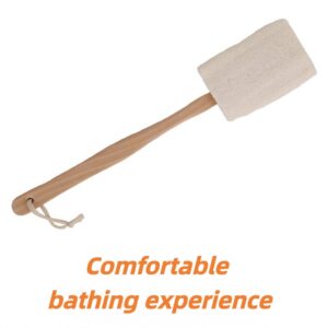Long wooden handle loofah bath brush